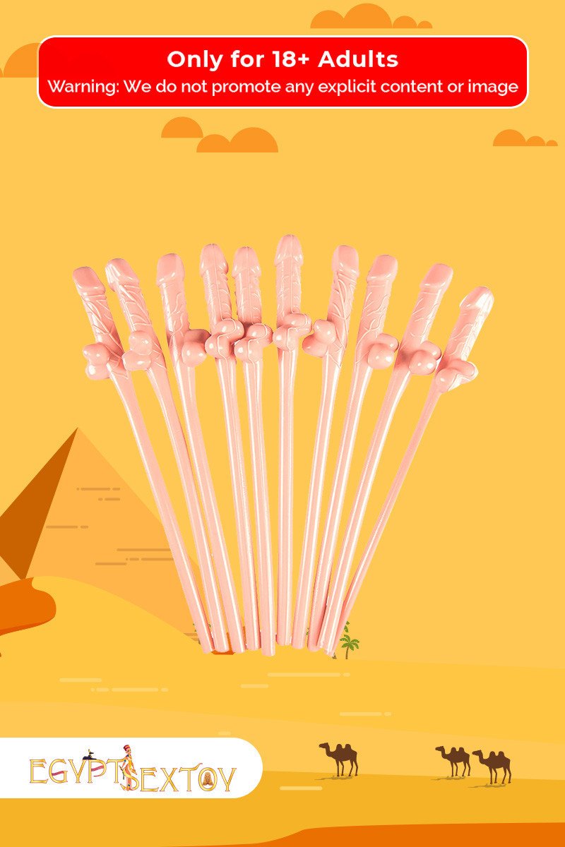 Pack of Ten Willy Straws Blow me KP-001