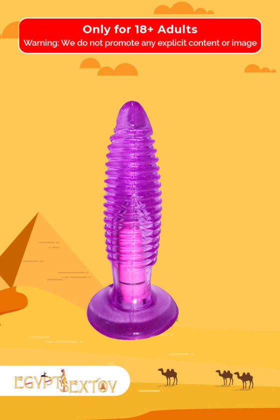 Purple Jelly Anal Vibrating Butt Plug With Suction Cup AD-024